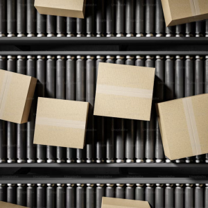 Boxes on a conveyor belt