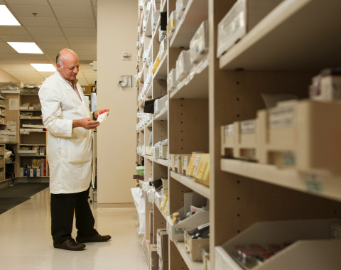 Doctor in a pharmacy