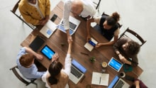 Employees at a table