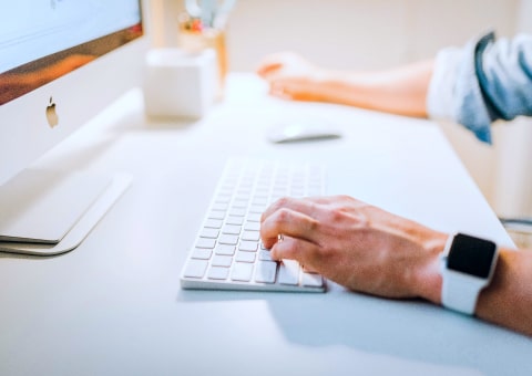 Hands on a keyboard